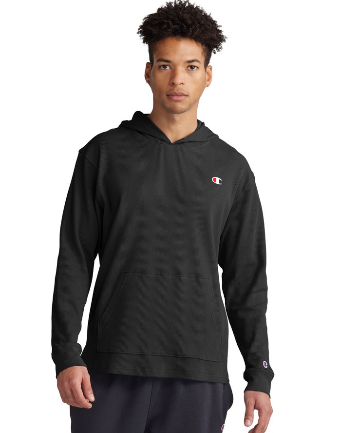 Champion Hoodie Heren - Zwart - Waffle ( 125940-UQS )